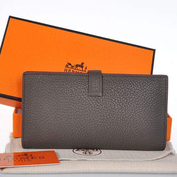 Hermes 2 flod original leather wallet in Graphite