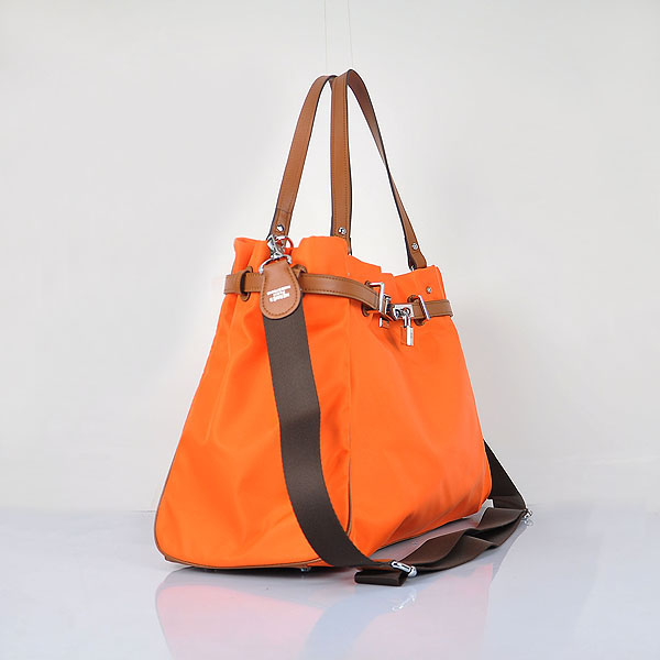 Hermes 2012 Waterproof Fabric Shoulder Bag Orange