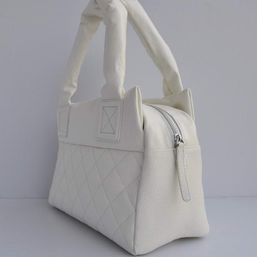 Chanel Coco Cocoon Small Leather Tote Bag A48619 White