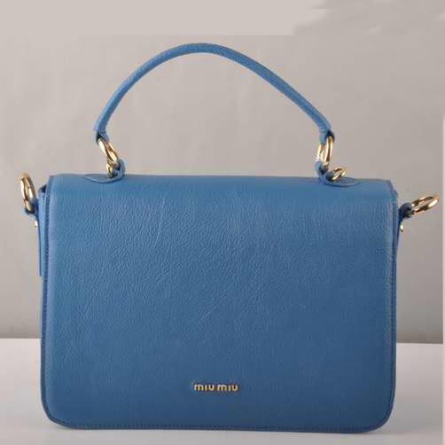 Miu Miu Leather Tote Bags 7431 Blue