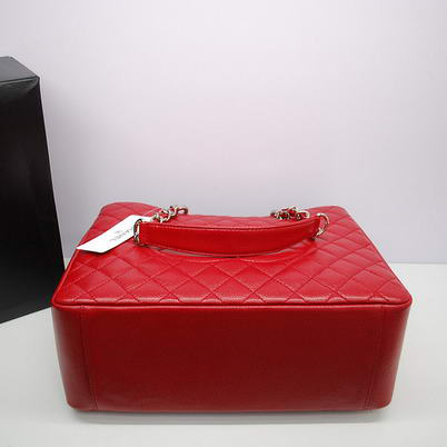 Chanel GST Caviar Leather Coco Bag A36092 Red Silver