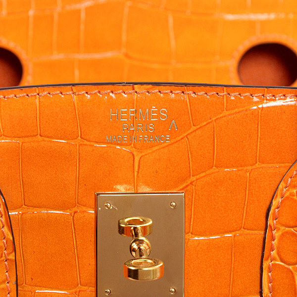 Hermes Birkin 35CM Crocodile leather in Light Orange with Gold hardware