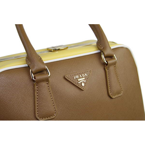 Hot Sell Prada Saffiano Leather Tote Bag BL0808 Brown