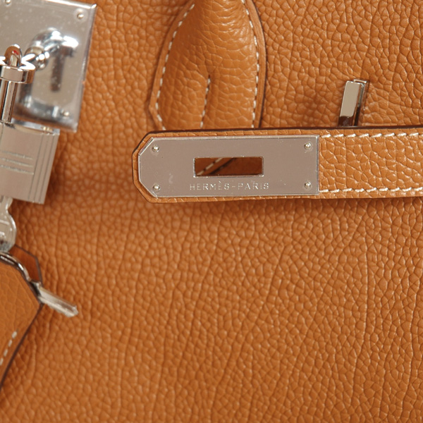 Hermes Birkin togo leather 30CM togo in Camel with Silver hardware