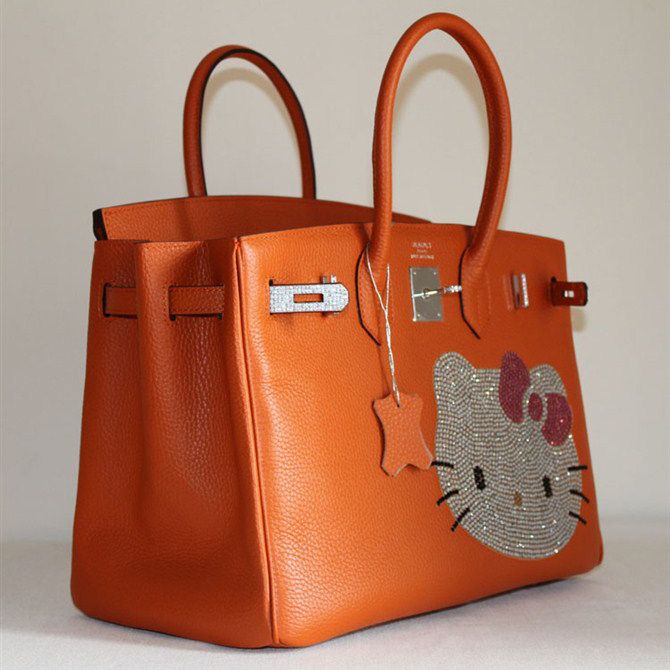 Hermes Birkin Hello Kitty 35CM Togo Leather Bag Orange HK0001