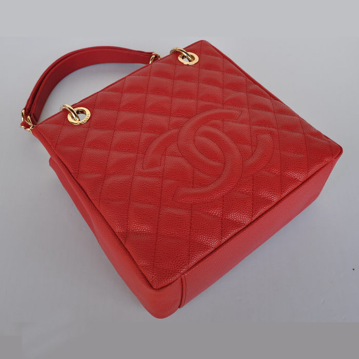 Chanel A50994 Red Medium Shopping Bags Gold Hardware