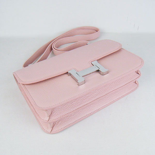 Hermes Constance Togo Leather Single Bag Pink Silver Hardware H020