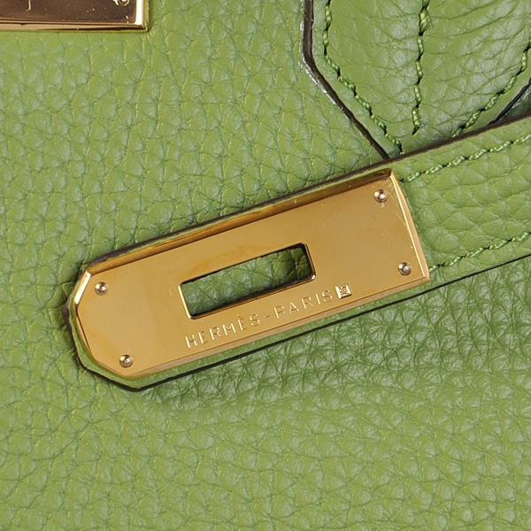 Hermes Birkin 35CM clemence leather in Light green with Gold hardware