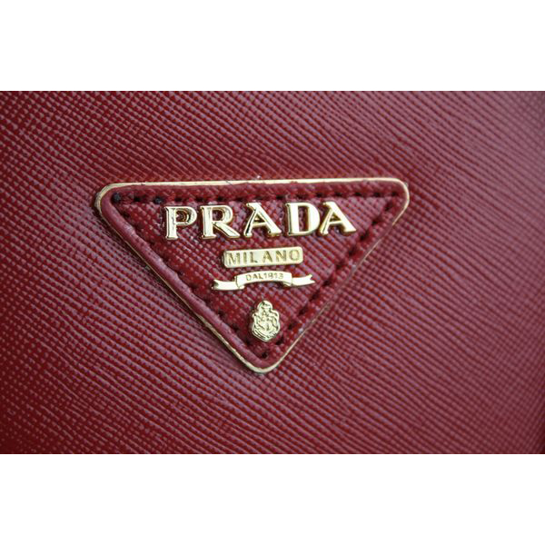 Prada Saffiano Leather Tote Bag 21267 Red&White