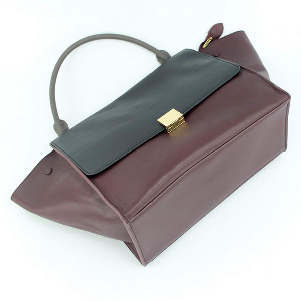 Celine Trapeze Bags 108904 Bordeaux Black