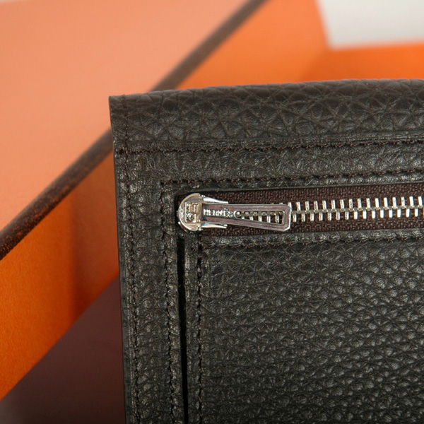 Hermes 3 flod original leather wallet in Black