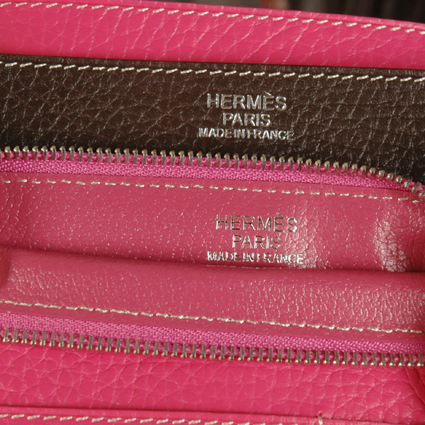 Hermes passport Wallet clemence leather in Dark Brown/Peach