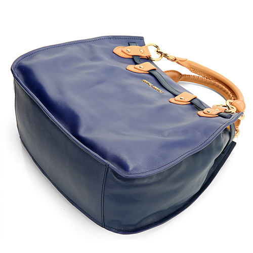 miu miu New Napa Leather Tote Bag 1783 Blue