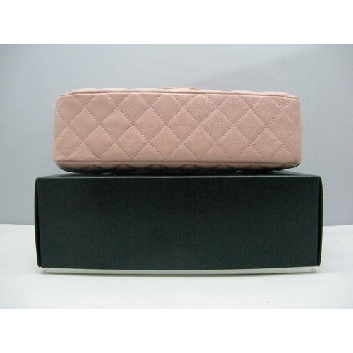 Chanel Caviar leather Pink Flap bag with Gold chain