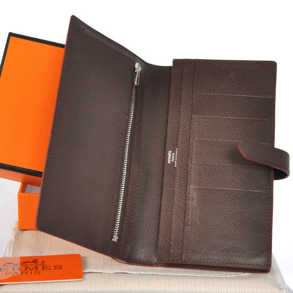 Hermes 2 flod original leather wallet in Dark Brown