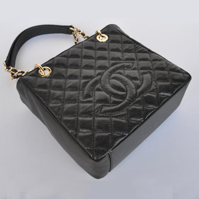 Chanel A50994 Black Medium Shopping Bags Gold Hardware