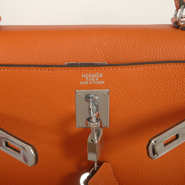 Hermes Kelly togo leather 32CM togo in Orange with Silver hardware