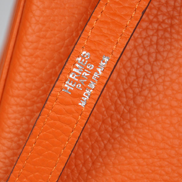 Hermes kelly 35CM clemence leather in Orange with Silver hardware