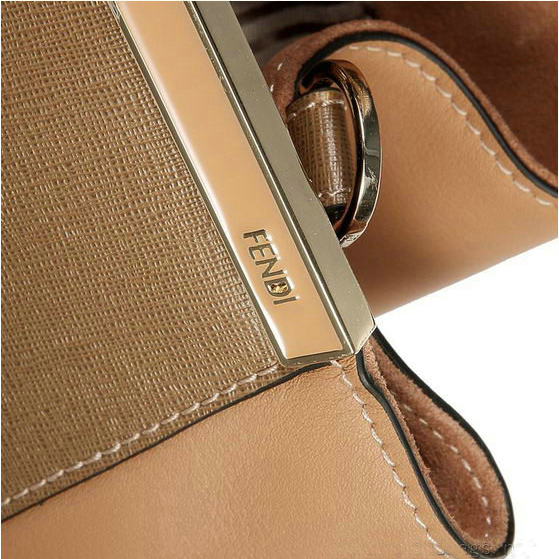 Fendi 2Jours Original Leather Tote Bag F2552M Khaki