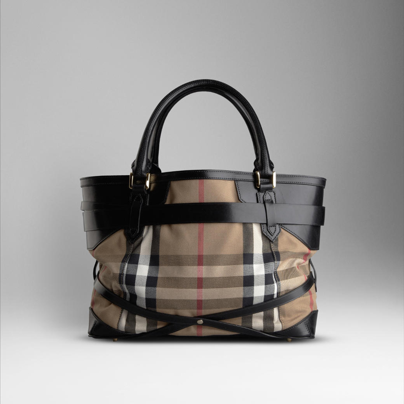 MEDIUM BRIDLE HOUSE CHECK TOTE