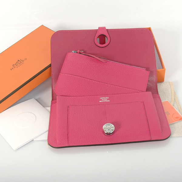 Hermes passport Wallet leather in Peach