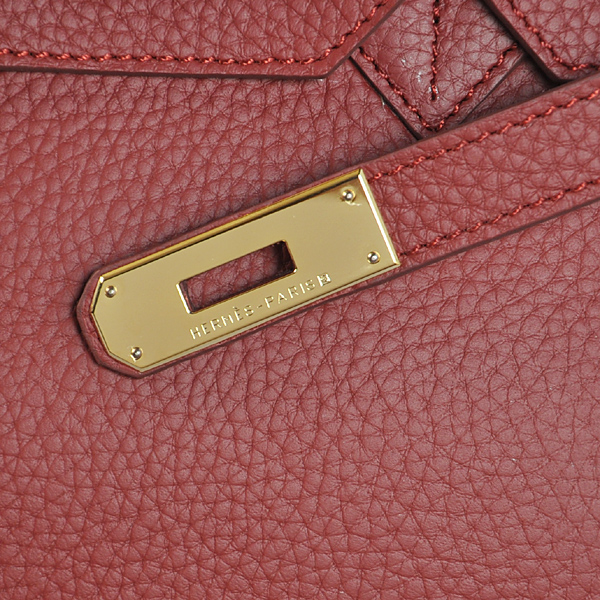 Hermes Birkin 35CM clemence leather in Purplish red with Gold hardware