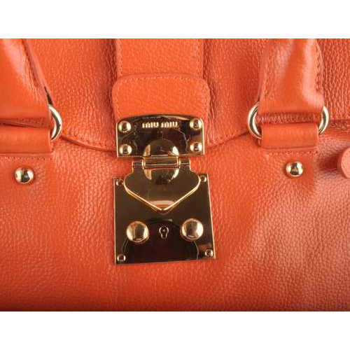 Miu Miu Calf Leather Tote Bags 90331 Orange