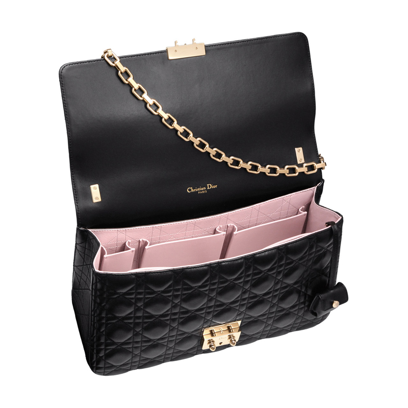 Black leather Miss Dior bag