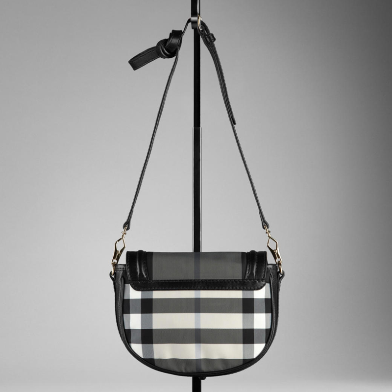 SMALL CHARCOAL CHECK CROSSBODY BAG