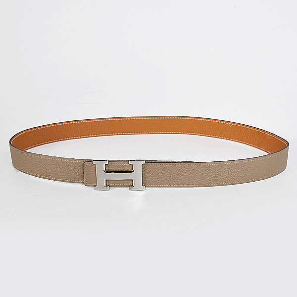 Hermes belt leather in Camel/Dark Grey Blue with H gold Buckle