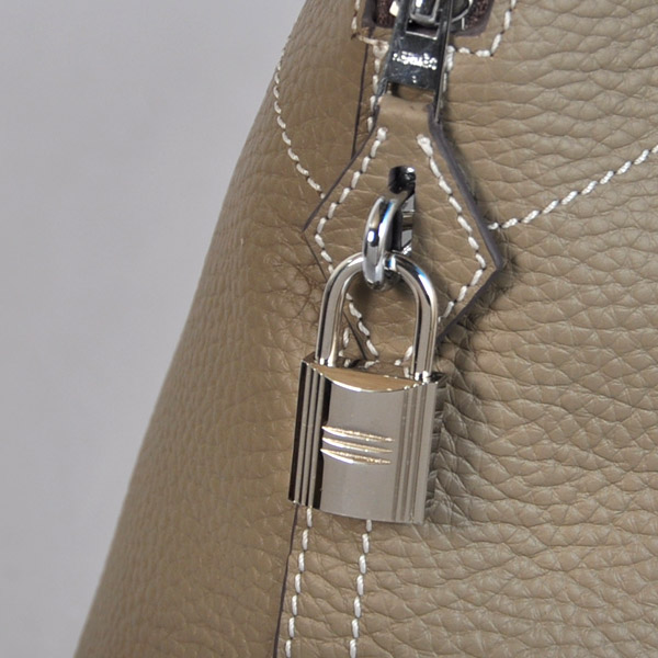 Hermes Bolide Bag 37cm clemence leather in Dark Grey with Silver hardware