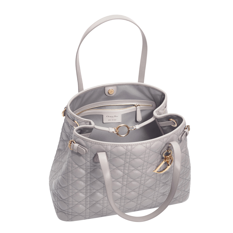 Large Panarea bag in mink-grey canvas