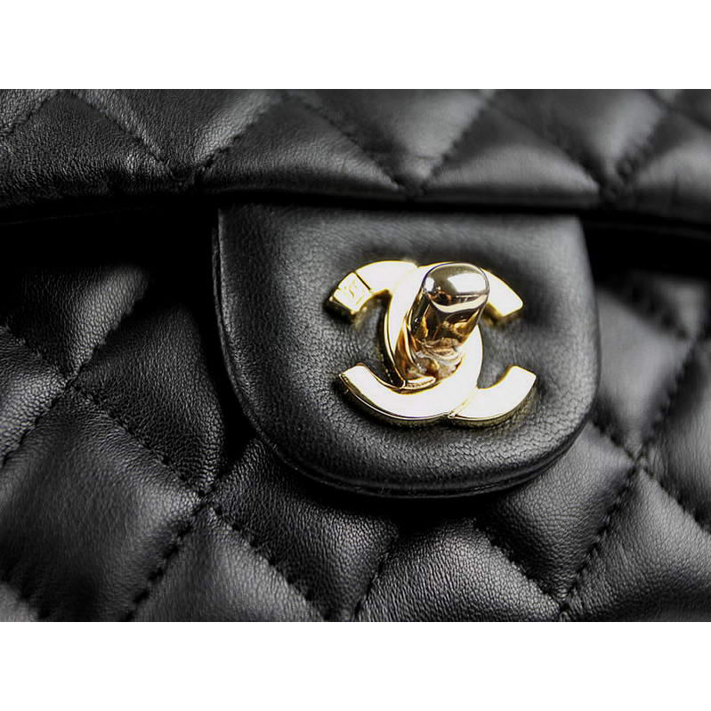 Chanel Original Leather Flap Bag A01112 Black Golden