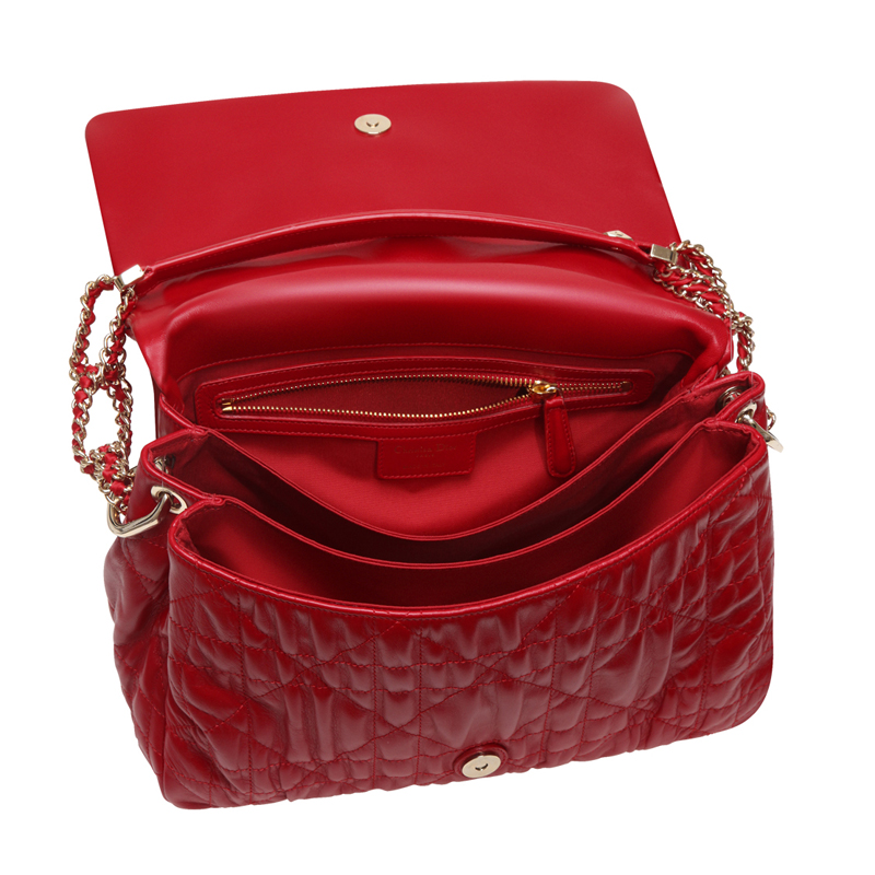 Red leather 'Dior Delices' shopping bag