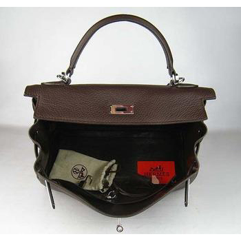 Hermes Kelly 32CM Dark Coffee(silver)