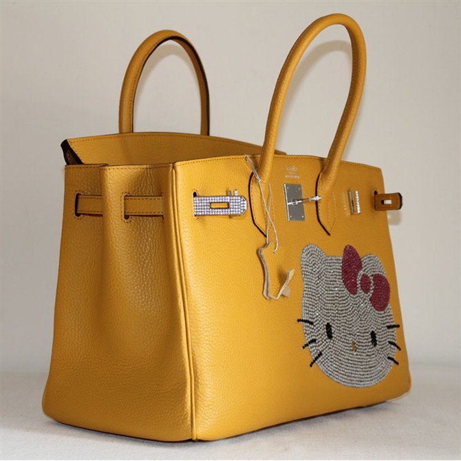 Hermes Birkin Hello Kitty 35CM Togo Leather Bag Yellow HK0001