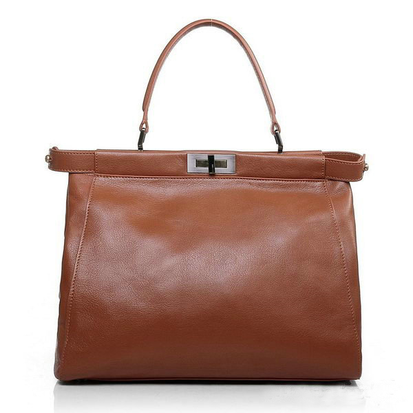 Fendi Peekaboo Bag Brown Calfskin Leather F2292