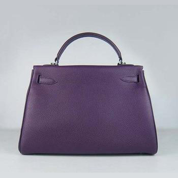 Hermes Kelly Handbags 32CM Purple(silver)