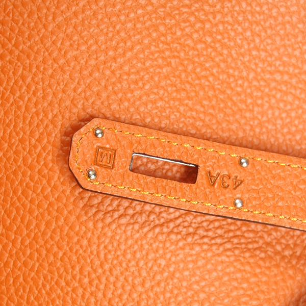 Hermes Sokelly Medium clemence leather in Orange with Silver hardware