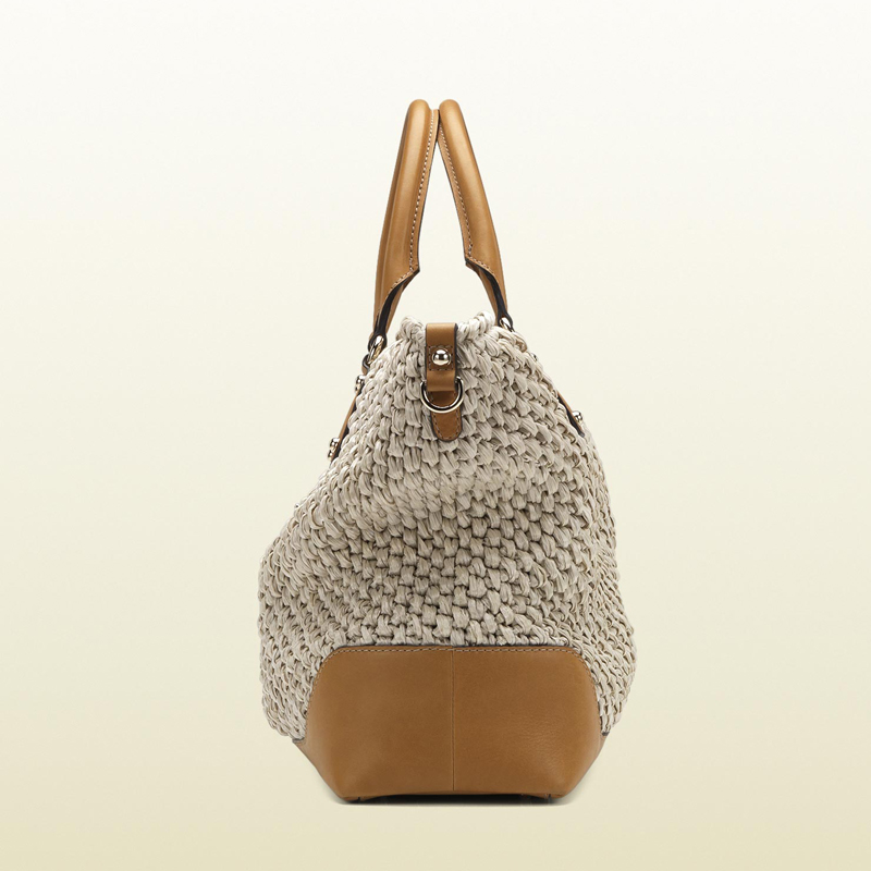 gucc 'santa monica' large tote with embossed gucci trademark