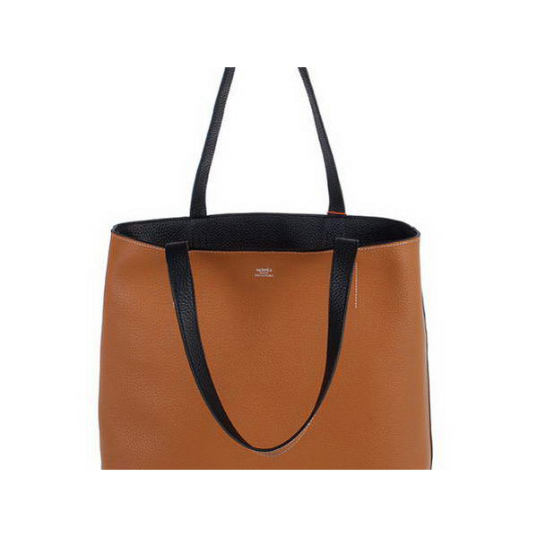 Hermes Shopping Bag 37CM Totes Clemence Leather Black