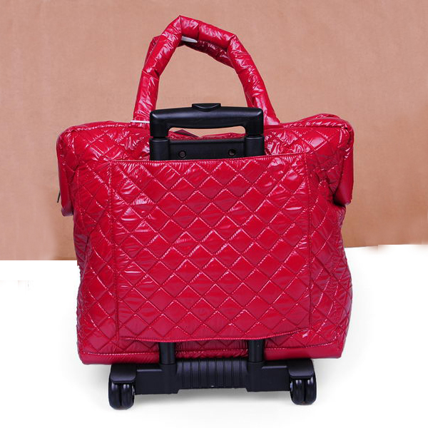 Chanel CoCo Cocoon Quilted Nylon Trolley A47205 Red