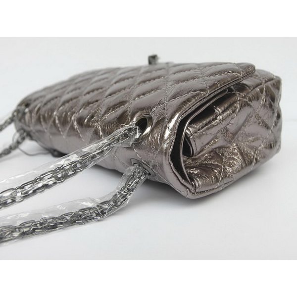 Chanel Quilted Flap Bag Silver-Gray Cow Leather 35454