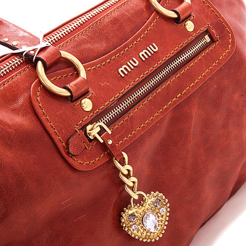 Miu Miu Shiny Leather Tote Bag 6683 Bordeaux