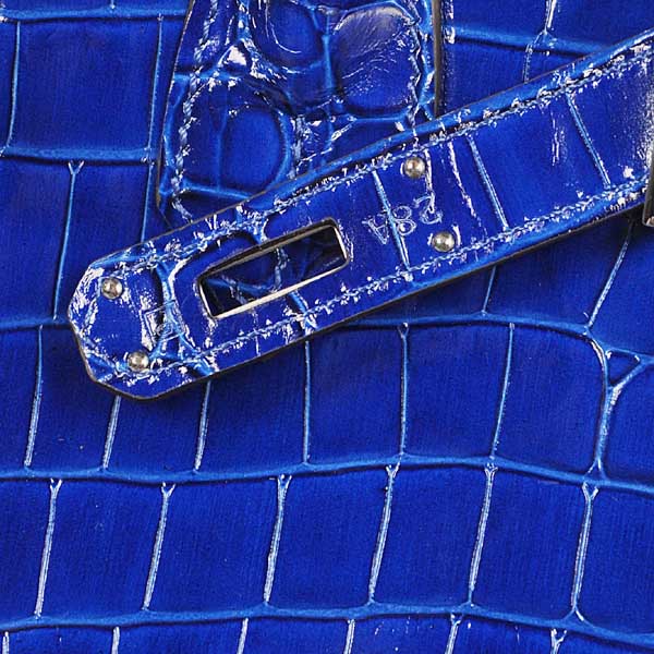 Hermes Birkin 35CM high light Crocodile leather in Blue with Silver hardware