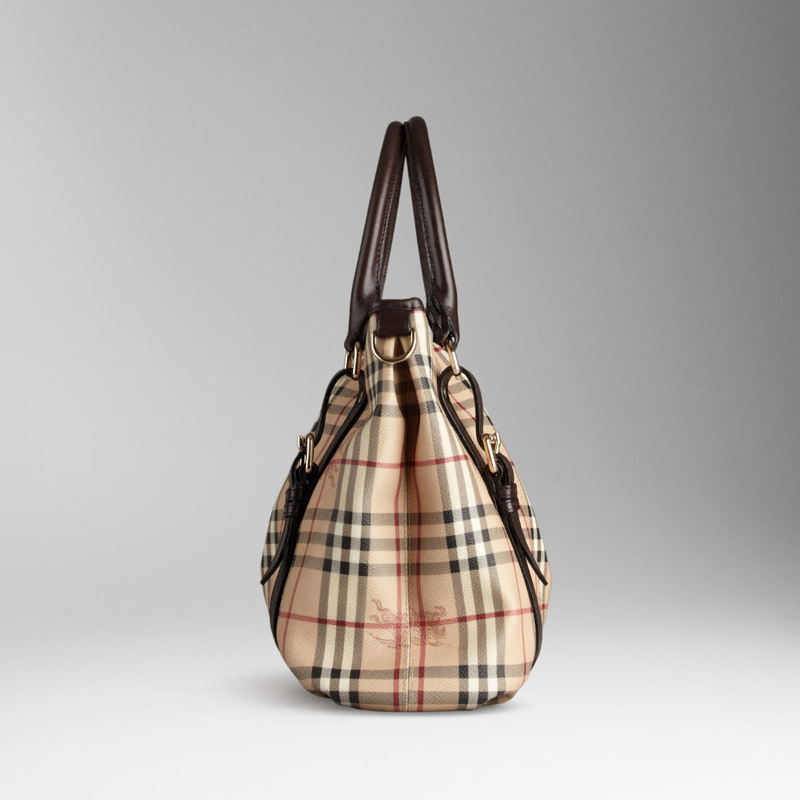 LARGE HAYMARKET CHECK TOTE