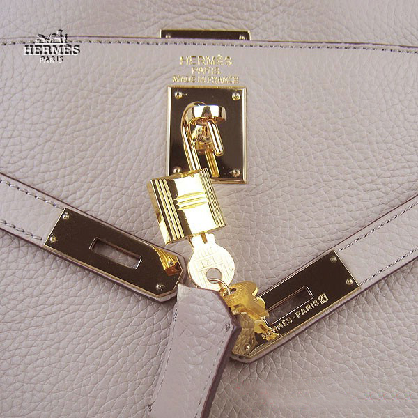 Hermes Kelly 35cm Togo Leather Bag Grey 6308 Gold Hardware