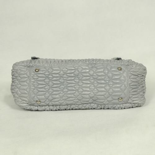 Miu Miu Tote Handbags Quilted Lambskin Leather 8667 Grey