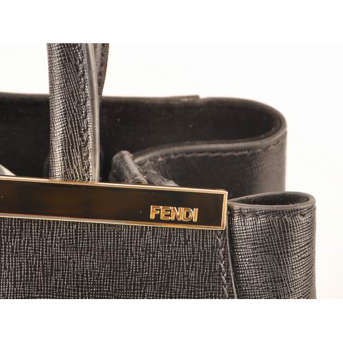 Fendi Fall Winter 2012 2Jours Saffiiano Leather Tote Bag 8BH250S Black