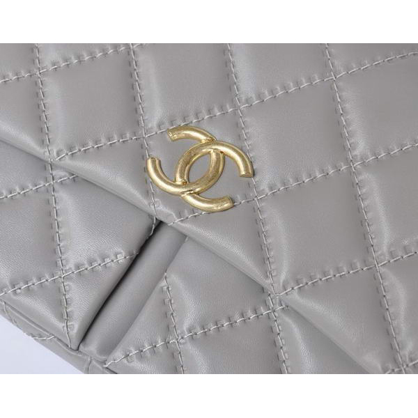 Chanel A50362 Grey Sheepskin Leather Flap Bag